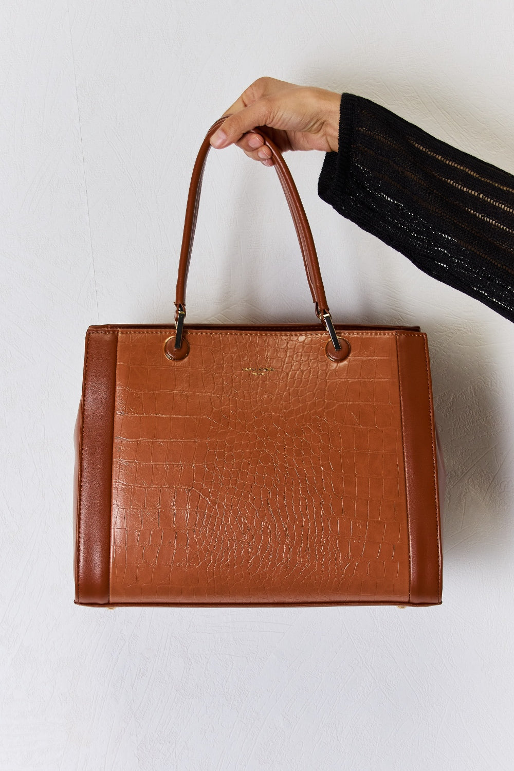 David Jones Texture PU Leather Handbag for Stylish Elegance