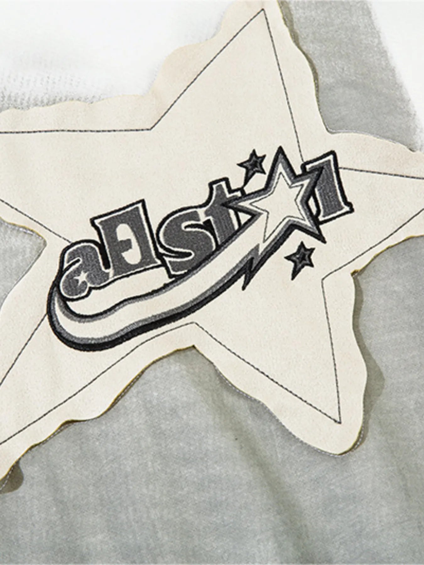 Men's Star Patch Oversized Hoodie with Snap Detail