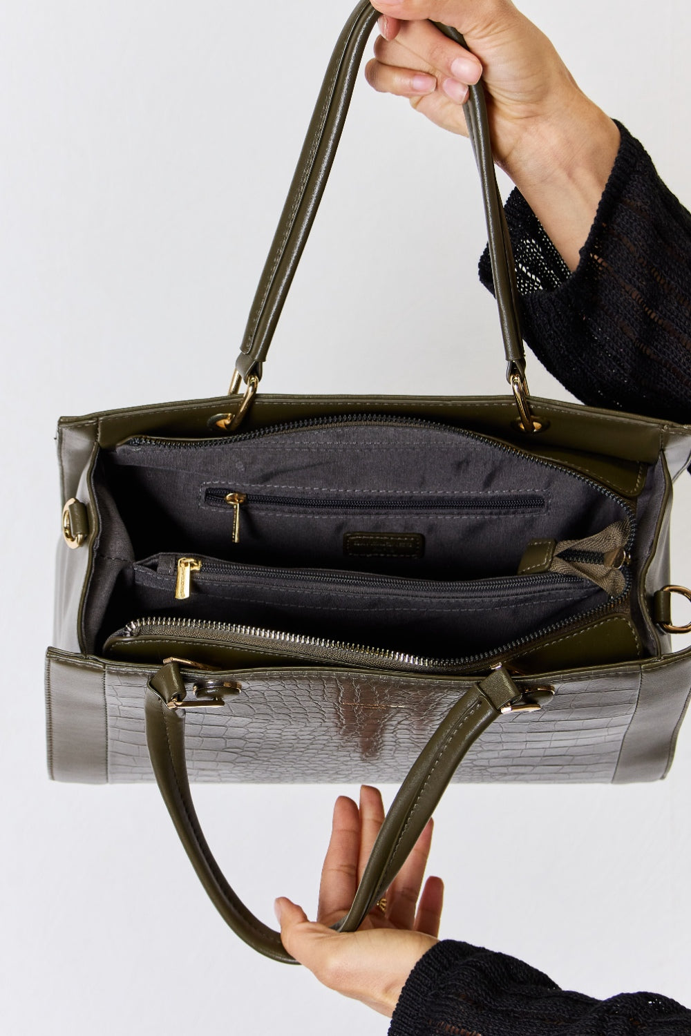 David Jones Texture PU Leather Handbag for Stylish Elegance