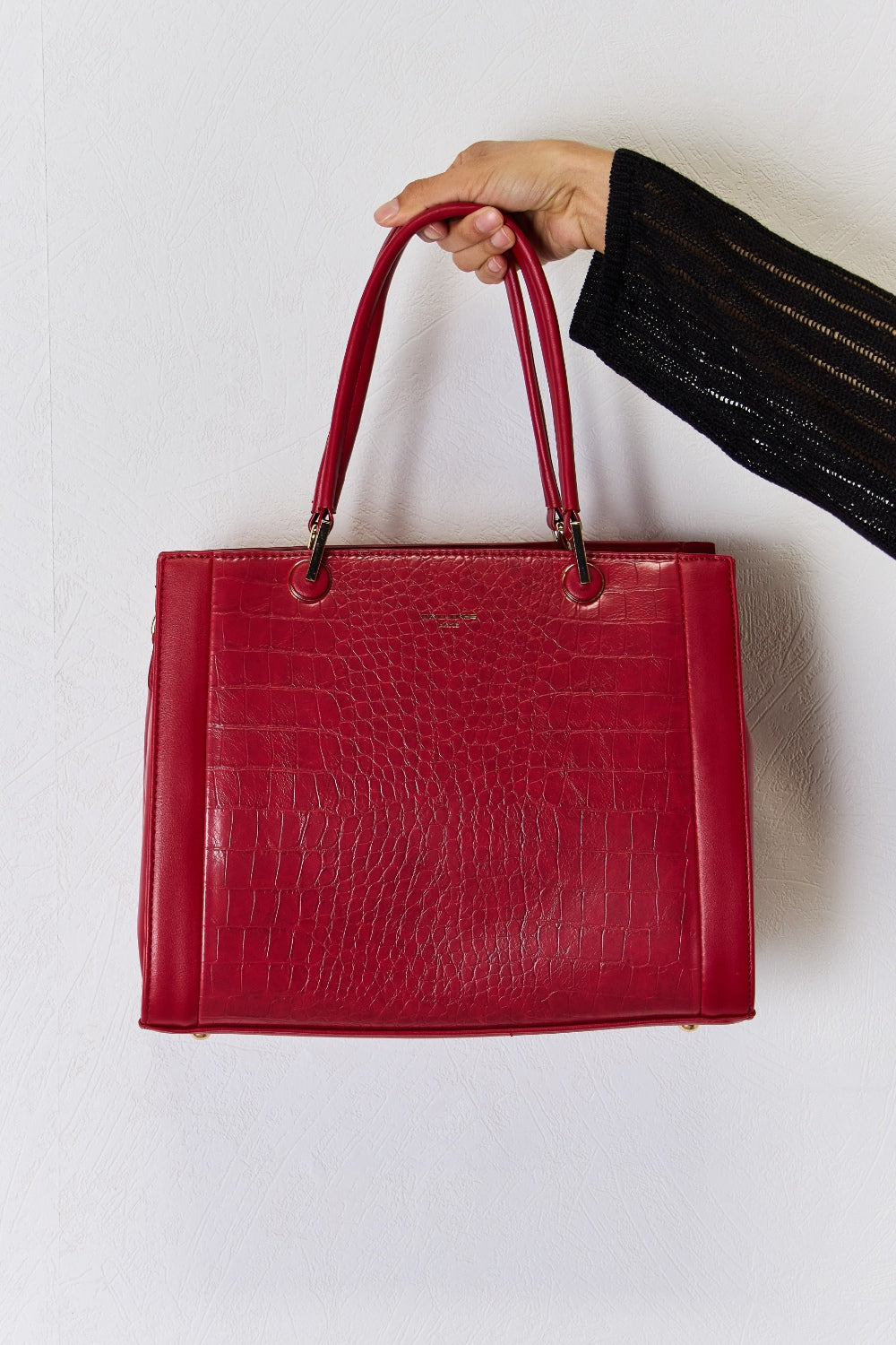 David Jones Texture PU Leather Handbag for Stylish Elegance