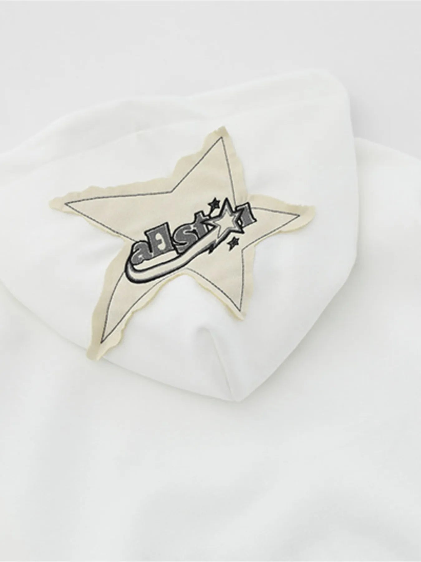 Men's Star Patch Oversized Hoodie with Snap Detail