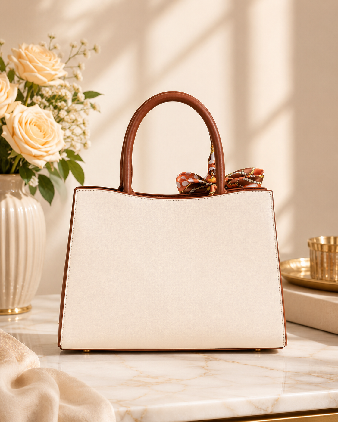 Floral Top Handle Handbag