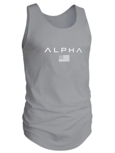 Men's US Flag Round Neck Tank