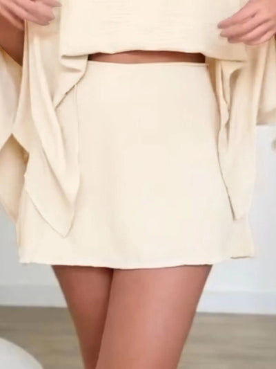 Side Slit Top and Mini Skirt Set