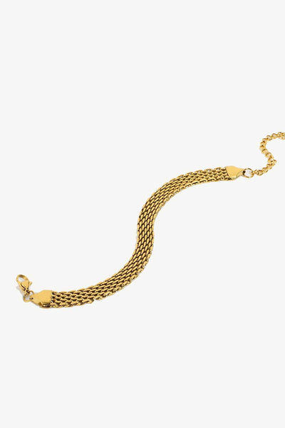 Luxurious 18K Gold-Plated Wide Chain Bracelet - Stylish Elegance