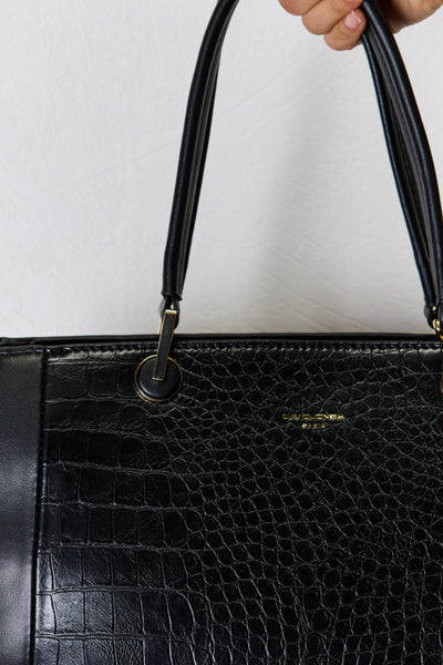 David Jones Texture PU Leather Handbag for Stylish Elegance