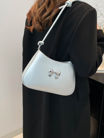 Chic Bow PU Leather Knotted Strap Handbag for Any Occasion