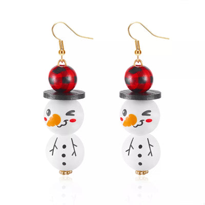 Christmas Snowman Dangle Earrings