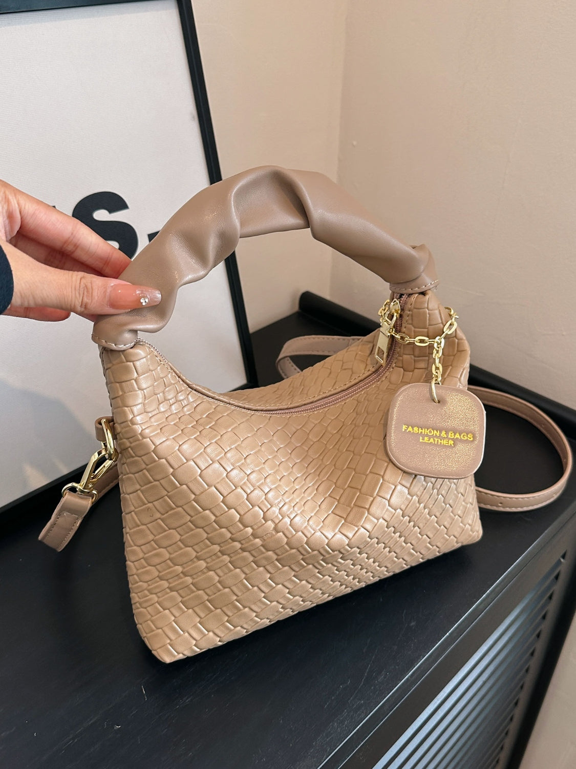 Stylish PU Leather Woven Crossbody Bag for Every Occasion
