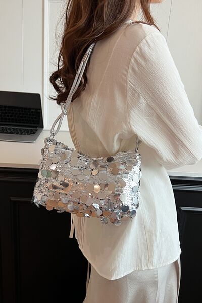 Sequin Knotted Straps Shoulder Bag for Sparkling Style