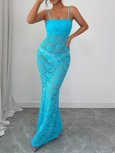 Lace Square Neck Maxi Cami Dress