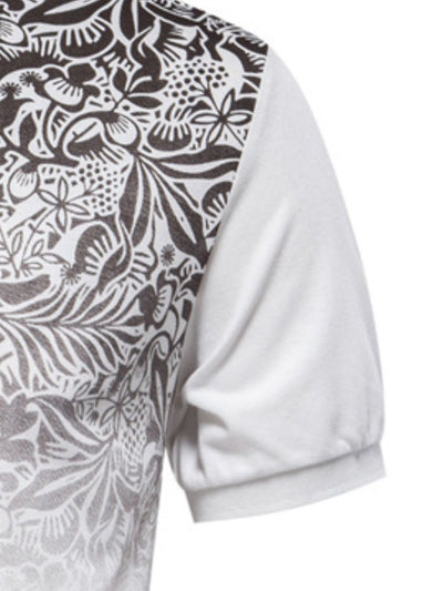 Men's Printed Collared Neck Short Sleeve Polo for Style
