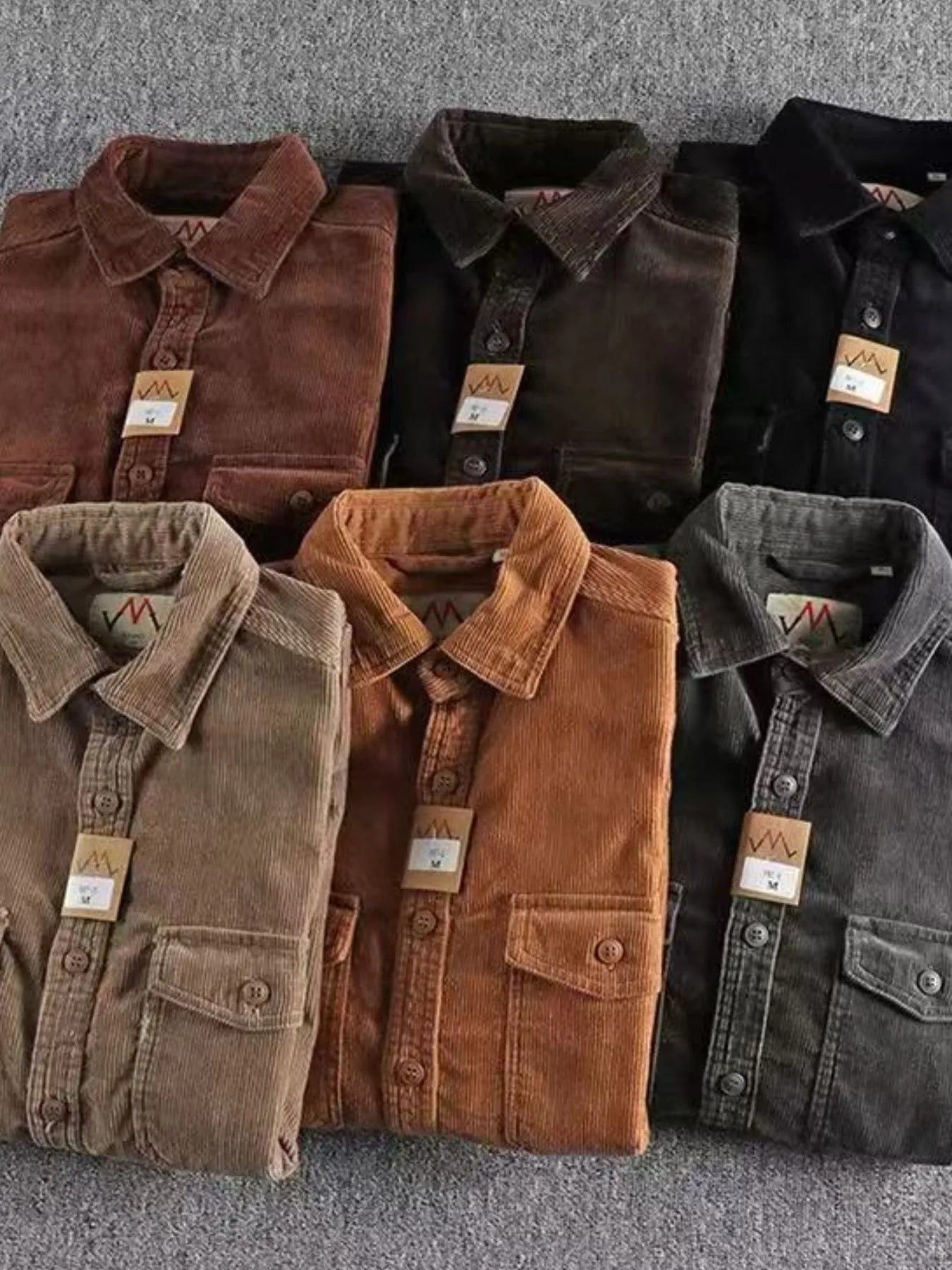 Men's Plus Size Corduroy Long Sleeve Button Up Shirt