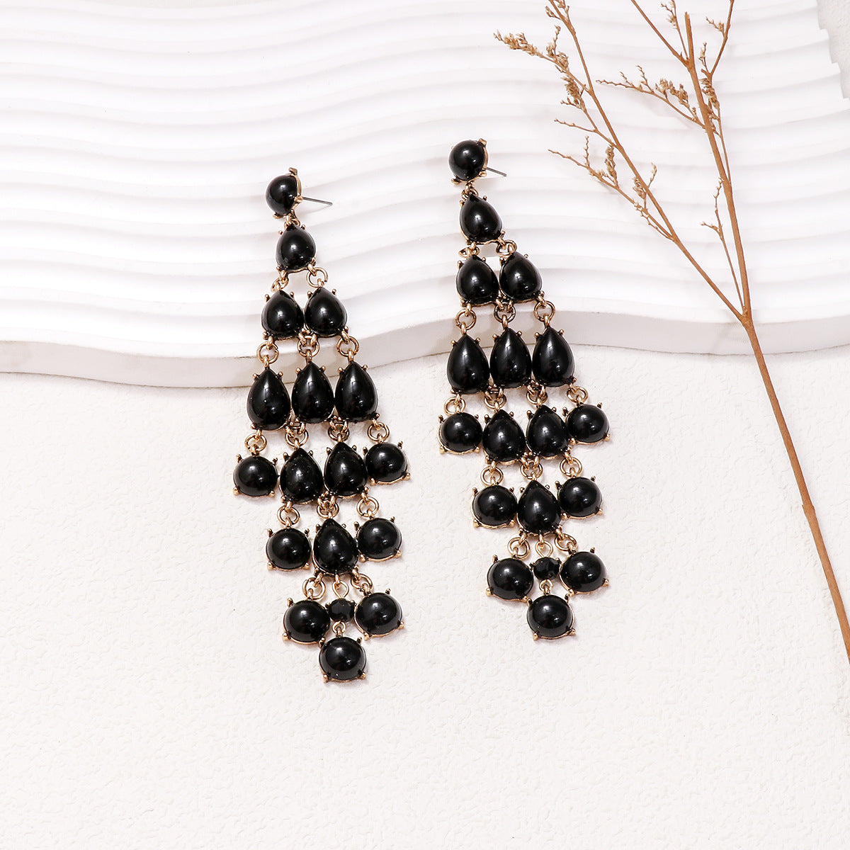 Elegant Alloy & Rhinestone Teardrop Earrings for Evening Glam