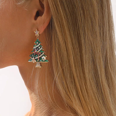 Christmas Tree Dangle Earrings
