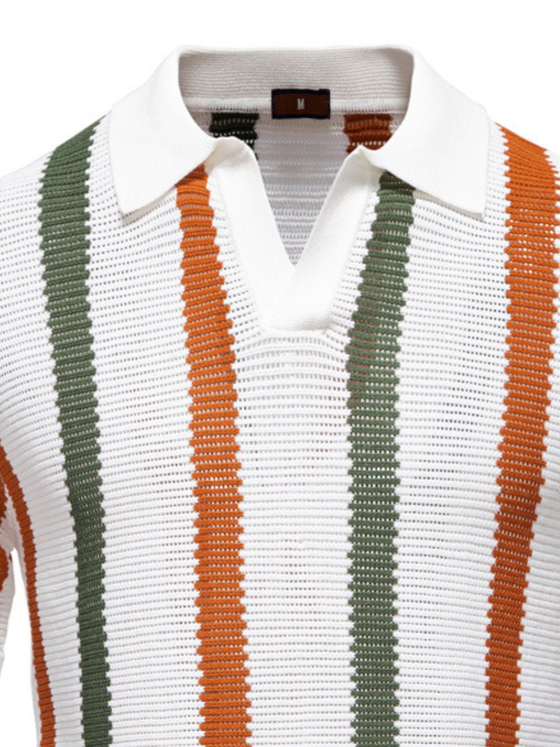 Men's Collared Neck Striped Knit Polo for Stylish Comfort