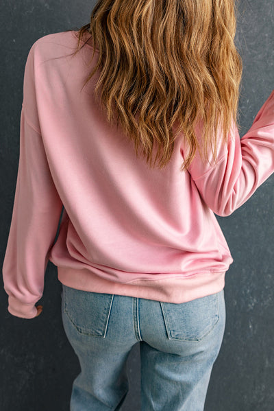 Cozy Pink Boot Graphic Sweatshirt - Relaxed Fit, Casual Style