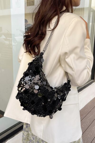 Stylish Sequin Chain Crossbody Bag for Glamorous Looks