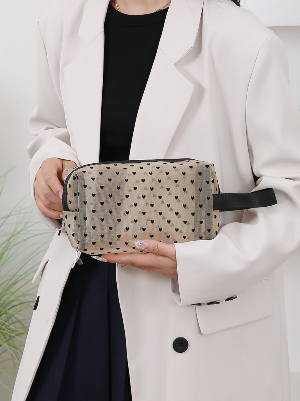 Charming Heart Polyester Travel & Cosmetic Bag Gift Set
