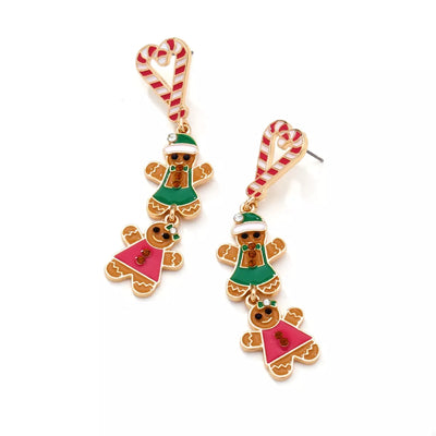 Christmas Gingerbread Man Dangle Earrings