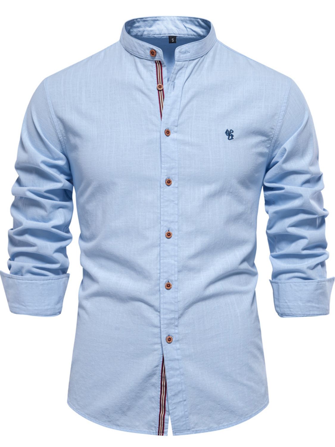 Men's Full Size Button Down Embroidered Shirt Plus Size Fashion