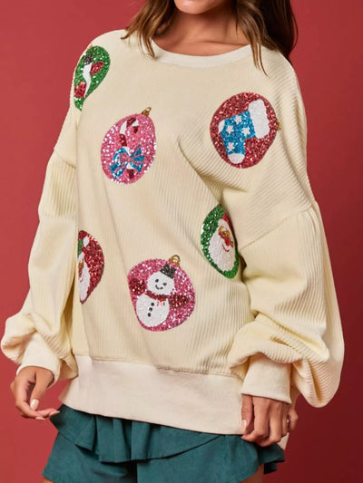 Christmas Sequin Embellished Sweatshirt