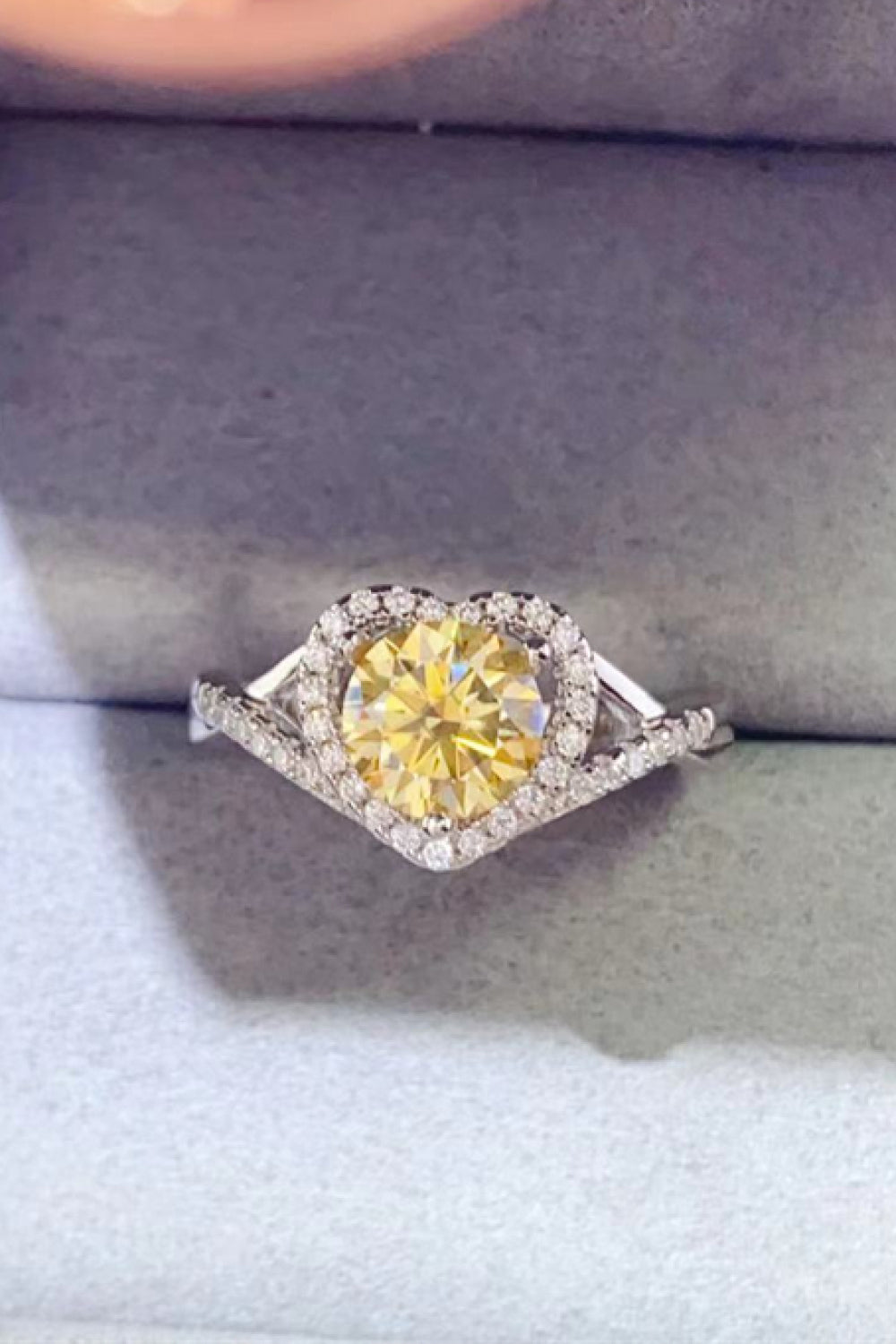 Adored 1 Carat Moissanite Heart Ring in 925 Sterling Silver