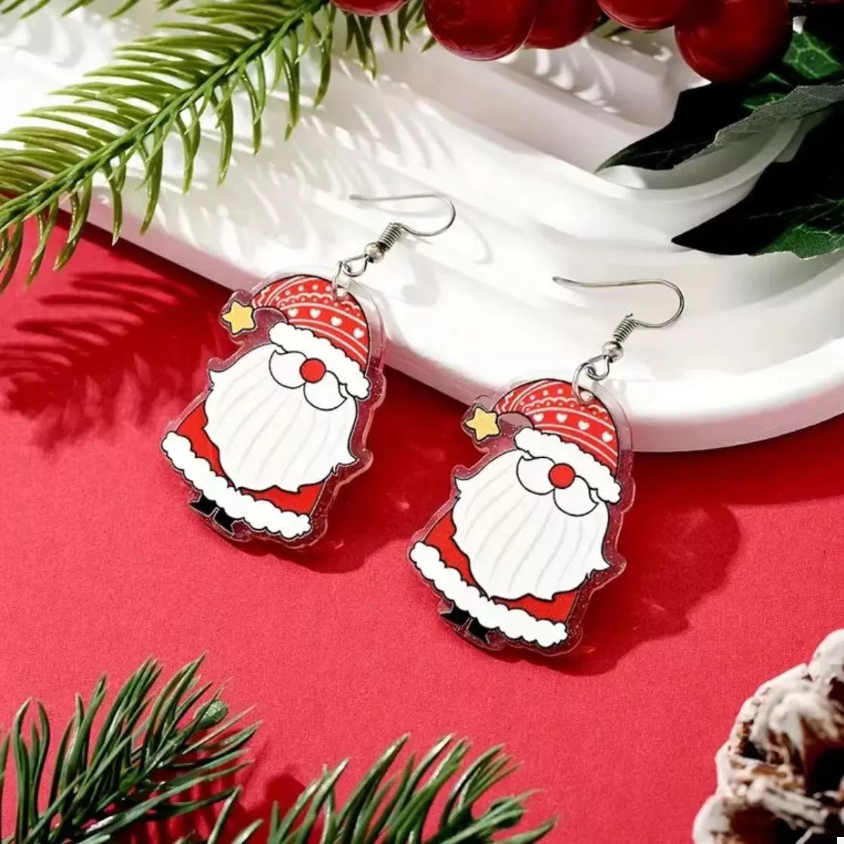 Christmas Santa Claus Dangle Earrings