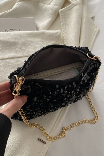 Chic Sequin Removable Strap Shoulder Bag for Glam Style