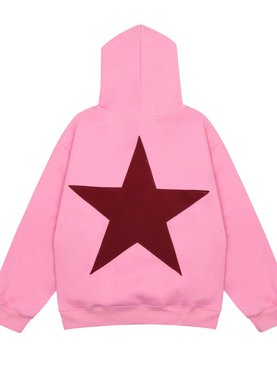 Men's Contrast Star Long Sleeve Hoodie