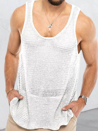 Men's Plus Size Round Neck Wide Strap Tank for Comfort