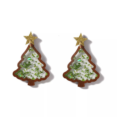 Christmas Tree Star Earrings