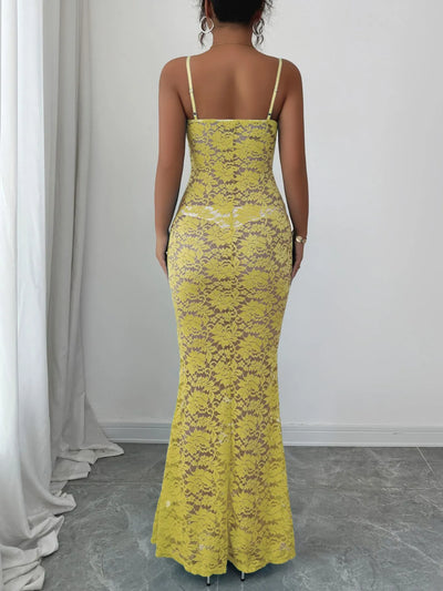 Lace Square Neck Maxi Cami Dress