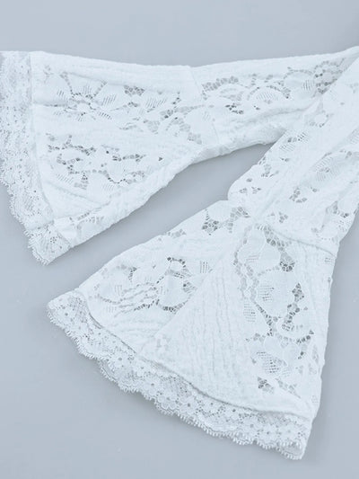 Lace Off-Shoulder Flounce Sleeve Maxi Dress