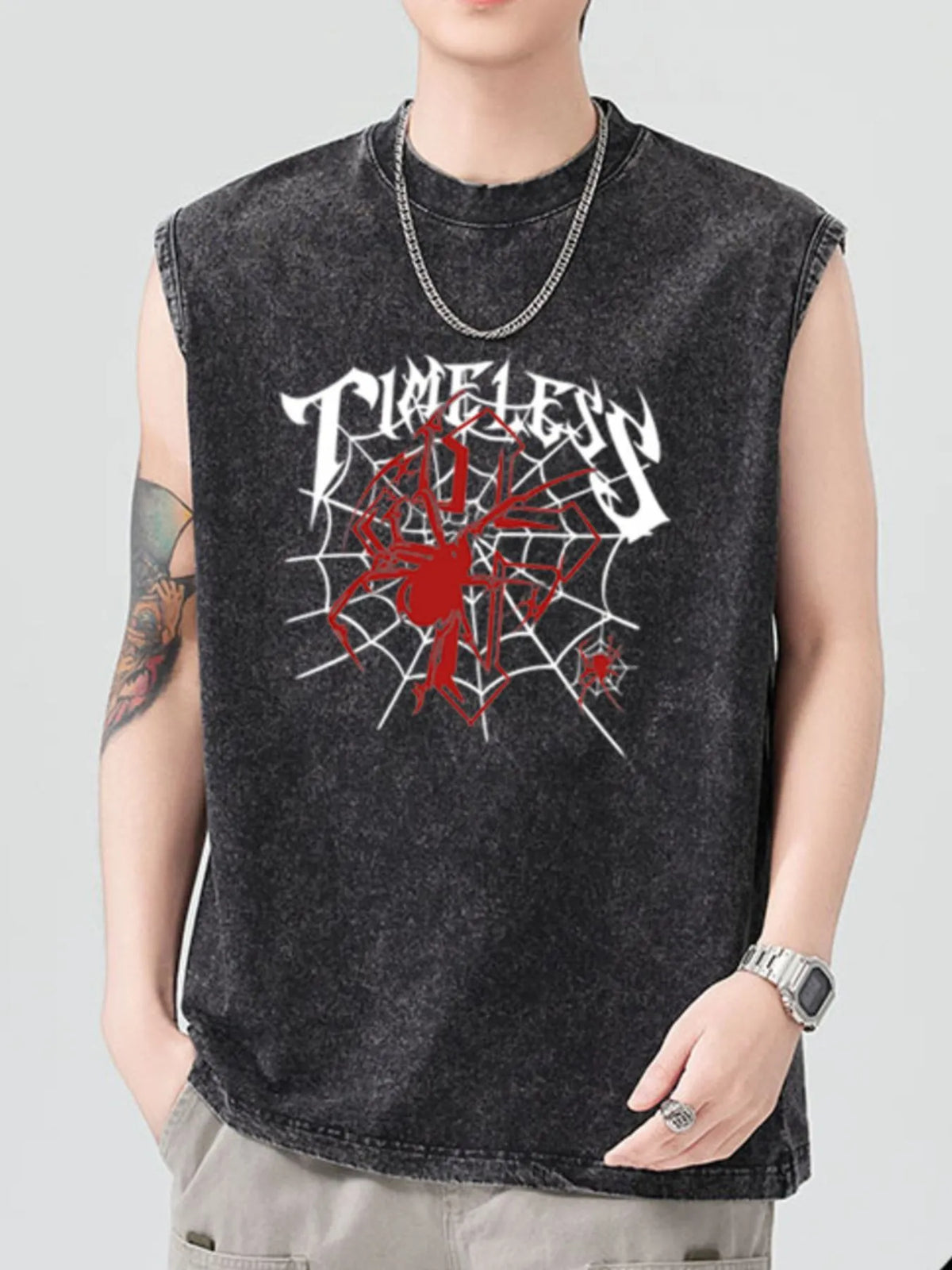 Men's Spider Round Neck Tank