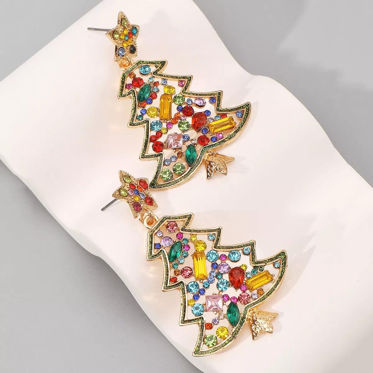 Christmas Tree Dangle Earrings