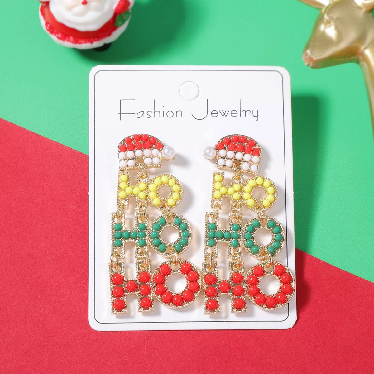 HO HO HO Christmas Drop Earrings