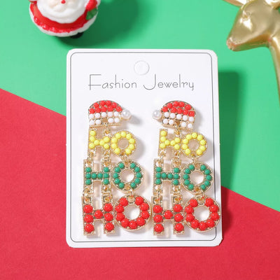 HO HO HO Christmas Drop Earrings