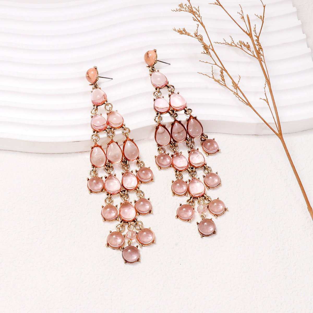 Elegant Alloy & Rhinestone Teardrop Earrings for Evening Glam