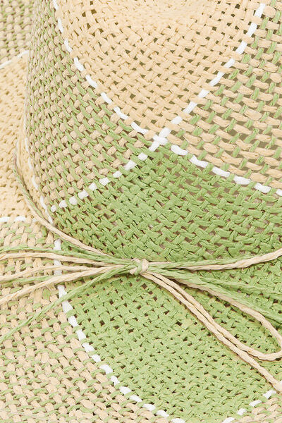 Fame Contrast Straw Braid Hat for Stylish Summer Days