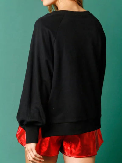 Christmas Sequin Gingerbread Round Neck Sweatshirt