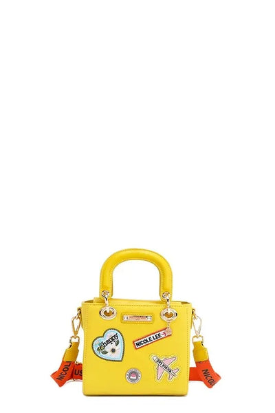 Nicole Lee USA Color Patch Handbag with Top Handle