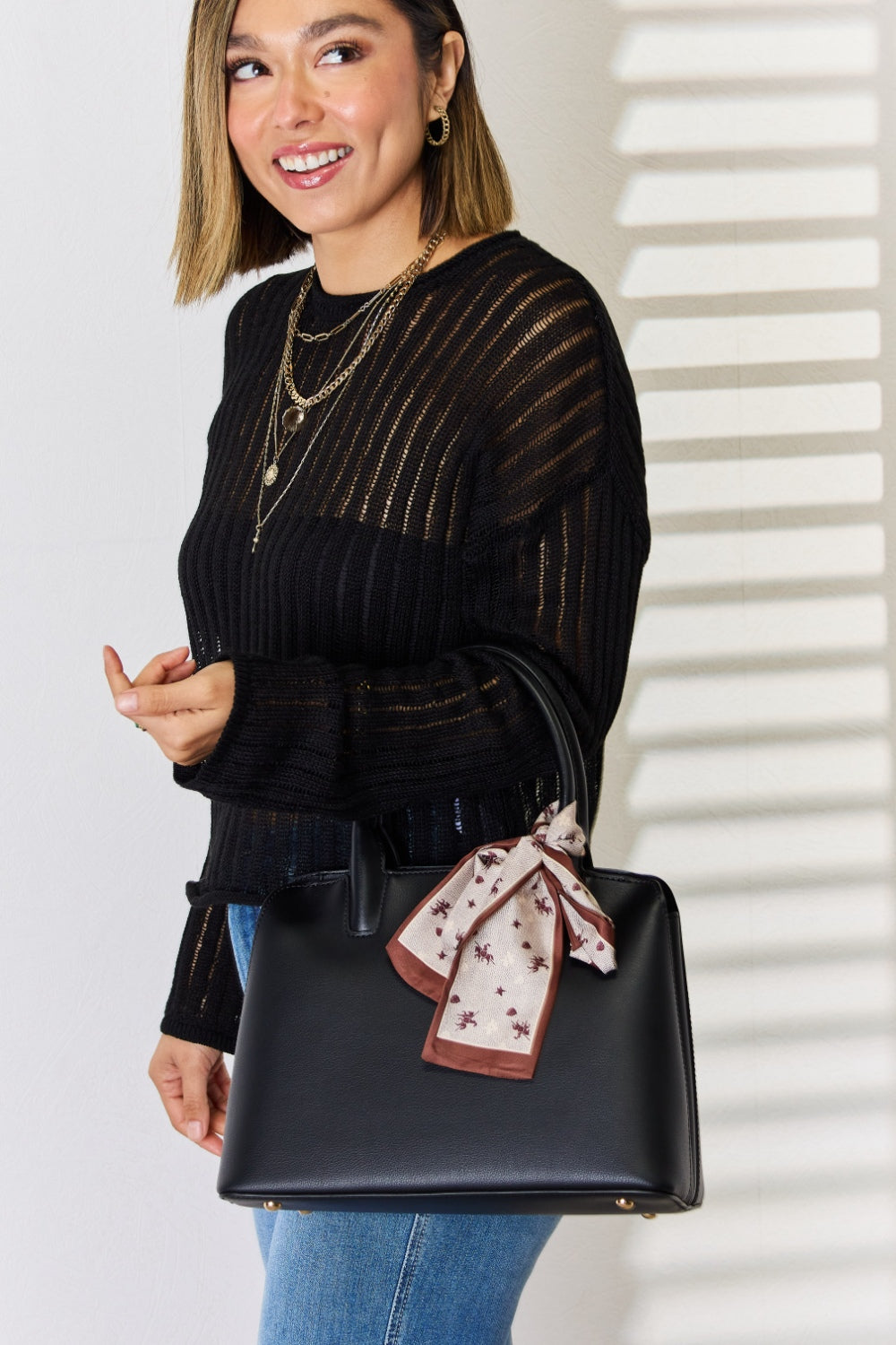 David Jones PU Leather Handbag for Stylish Everyday Use
