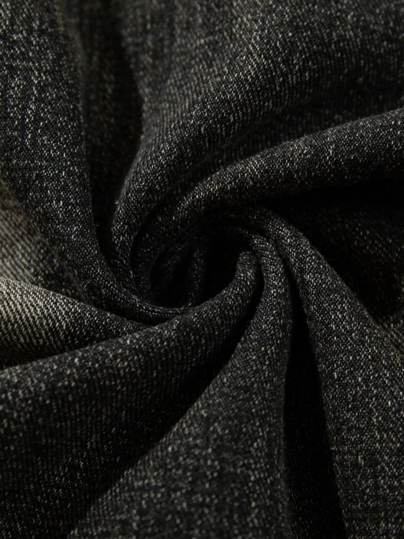 Men's Distressed Denim Patchwork Oversized Hoodie with Frayed Details