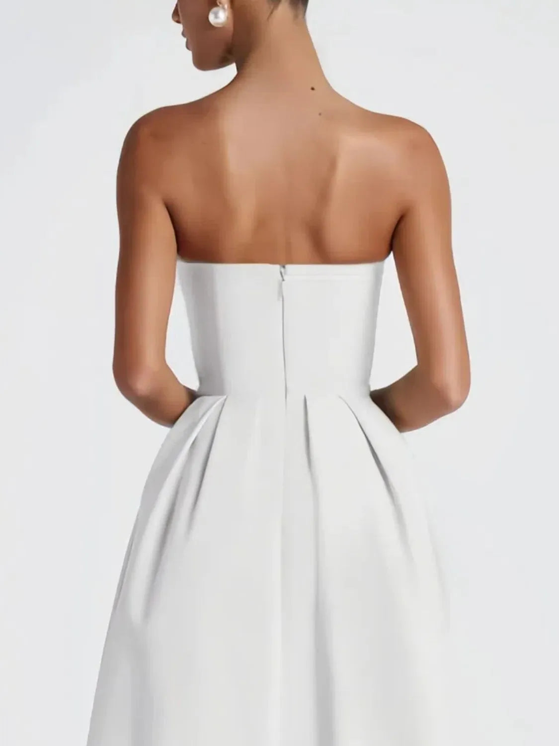 Solid Color Tube Midi Dress