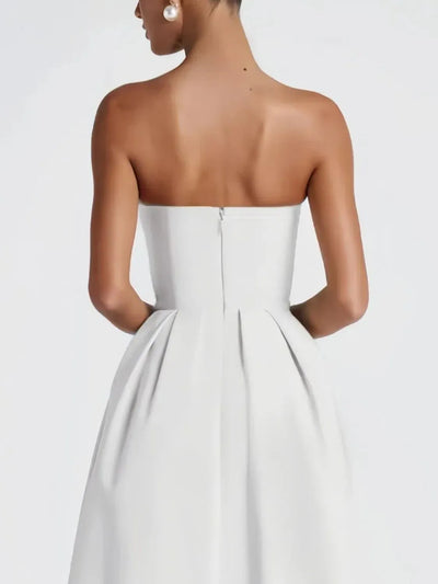 Solid Color Tube Midi Dress