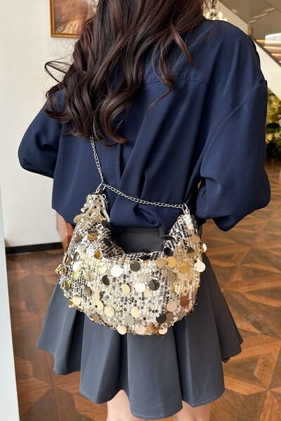 Stylish Sequin Chain Crossbody Bag for Glamorous Looks