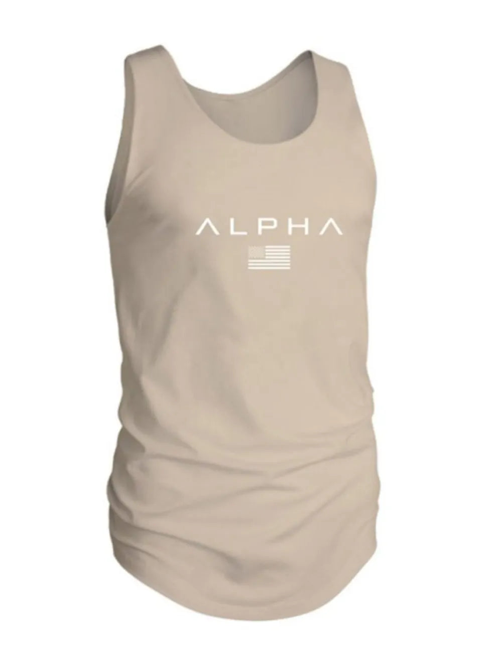Men's US Flag Round Neck Tank