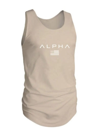 Men's US Flag Round Neck Tank
