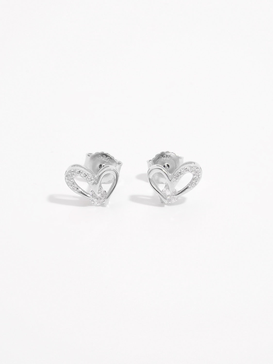 Sterling Silver Zircon Heart Earrings - Dazzling Fashion Gift